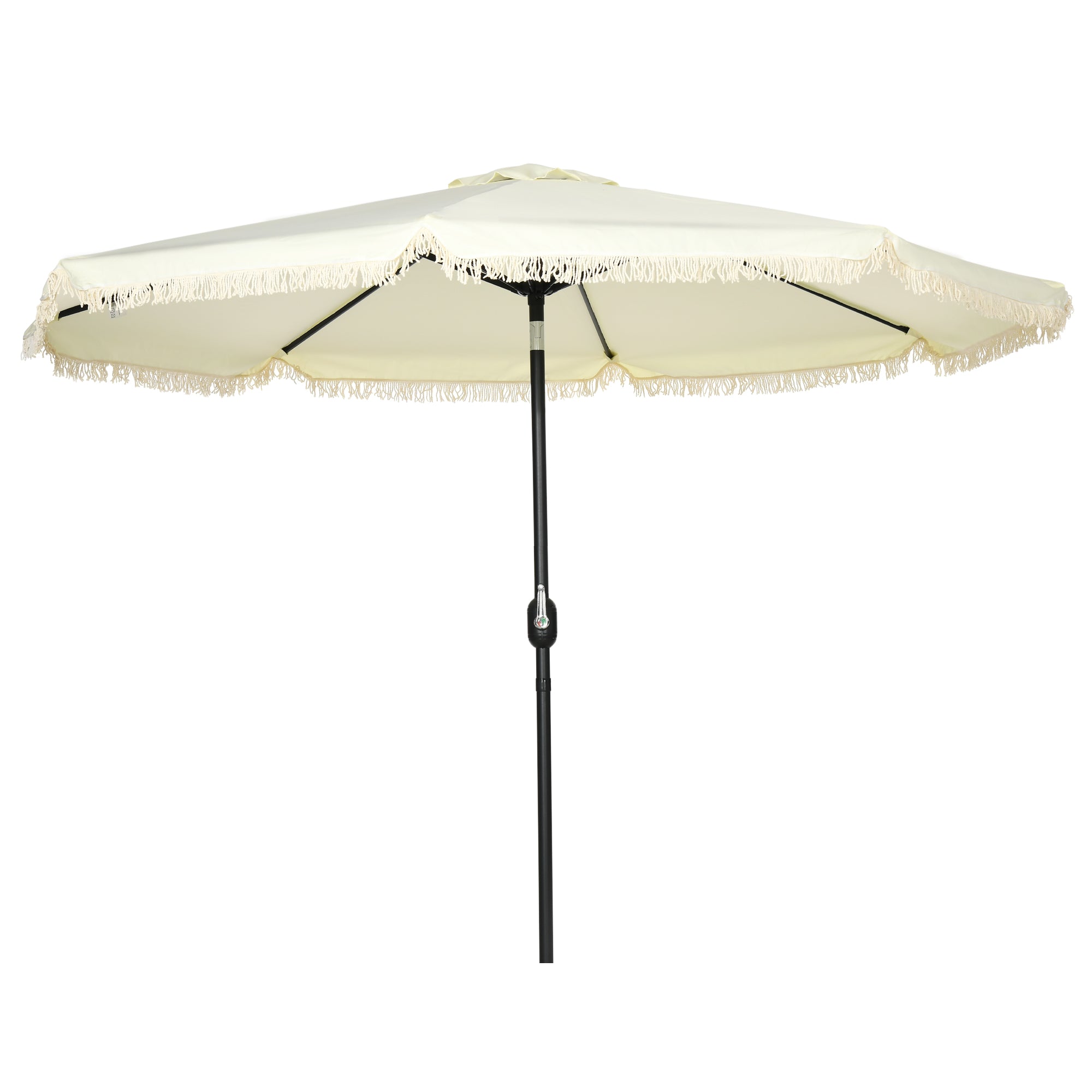 9 ft Cantilever Umbrella with Push Button Tilt and Crank Tassles and 8 Ribs Shade Umbrellas for Garden