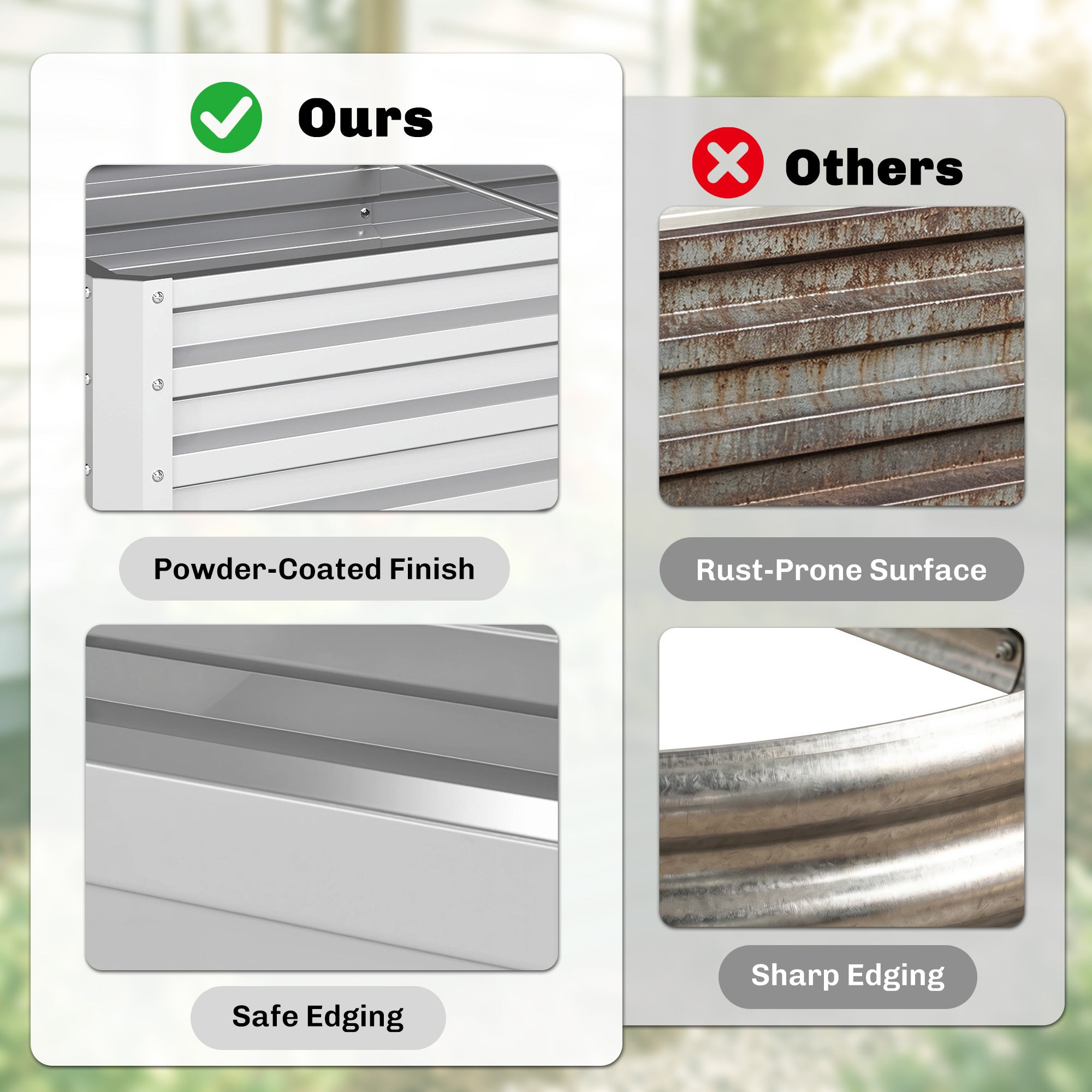 Galvanized Raised Garden Bed, 4' x 2' x 1' Metal Planter Box, for Growing Vegetables, Flowers, Herbs, Succulents, Silver