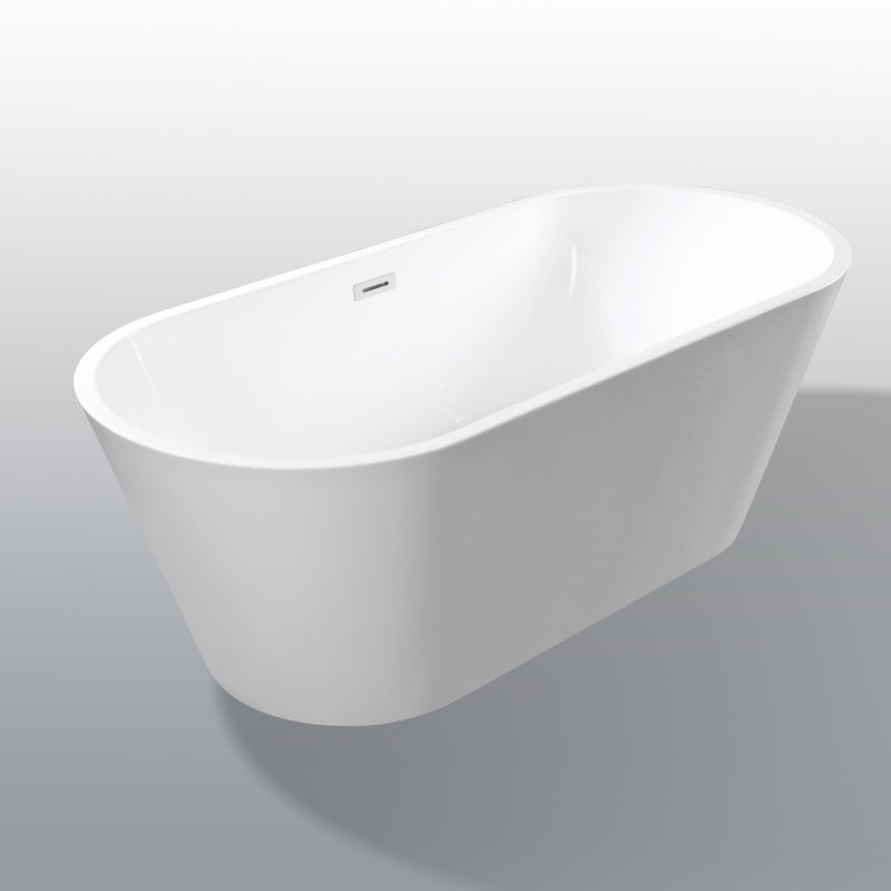 67" Acrylic Freestanding Bathtub with Double-Wall Insulation for Heat Retention, Tub with High-Gloss Surface, 67" L x 31.5" W x 23.5" H, Gloss White
