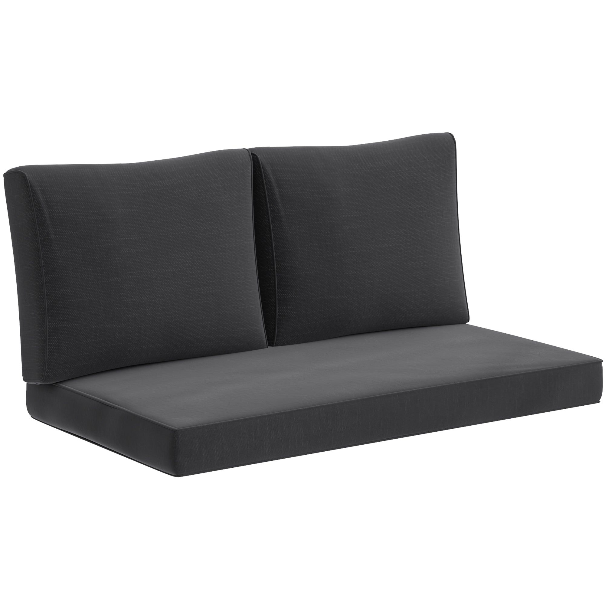 2 Seat Patio Furniture Cushions, Thick Outdoor Loveseat Cushion Set with Removable Cover, 46x26x5 in, Black