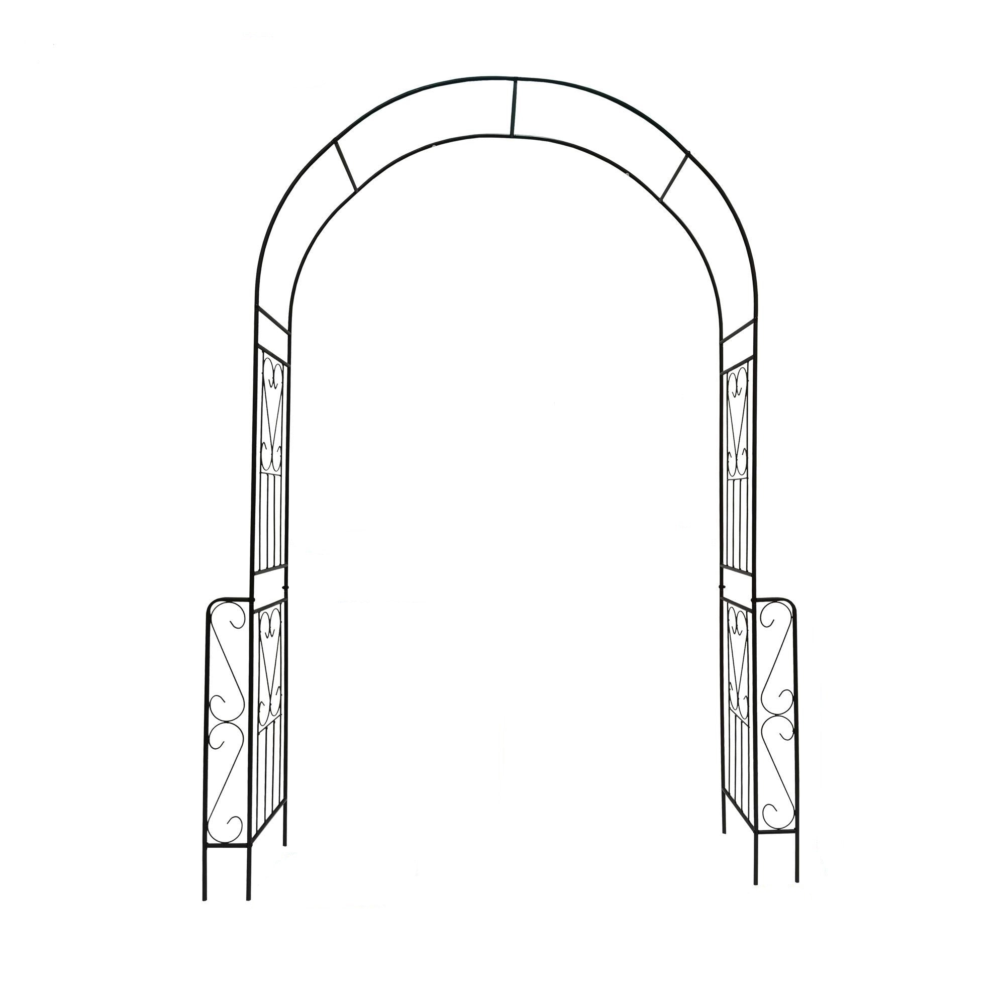 Metal Garden Arch Trellis with Anti-Rust Coated Iron, Easy Assembled Climbing Plant Support, 55" L x 14.5" W x 94.5" H, Black