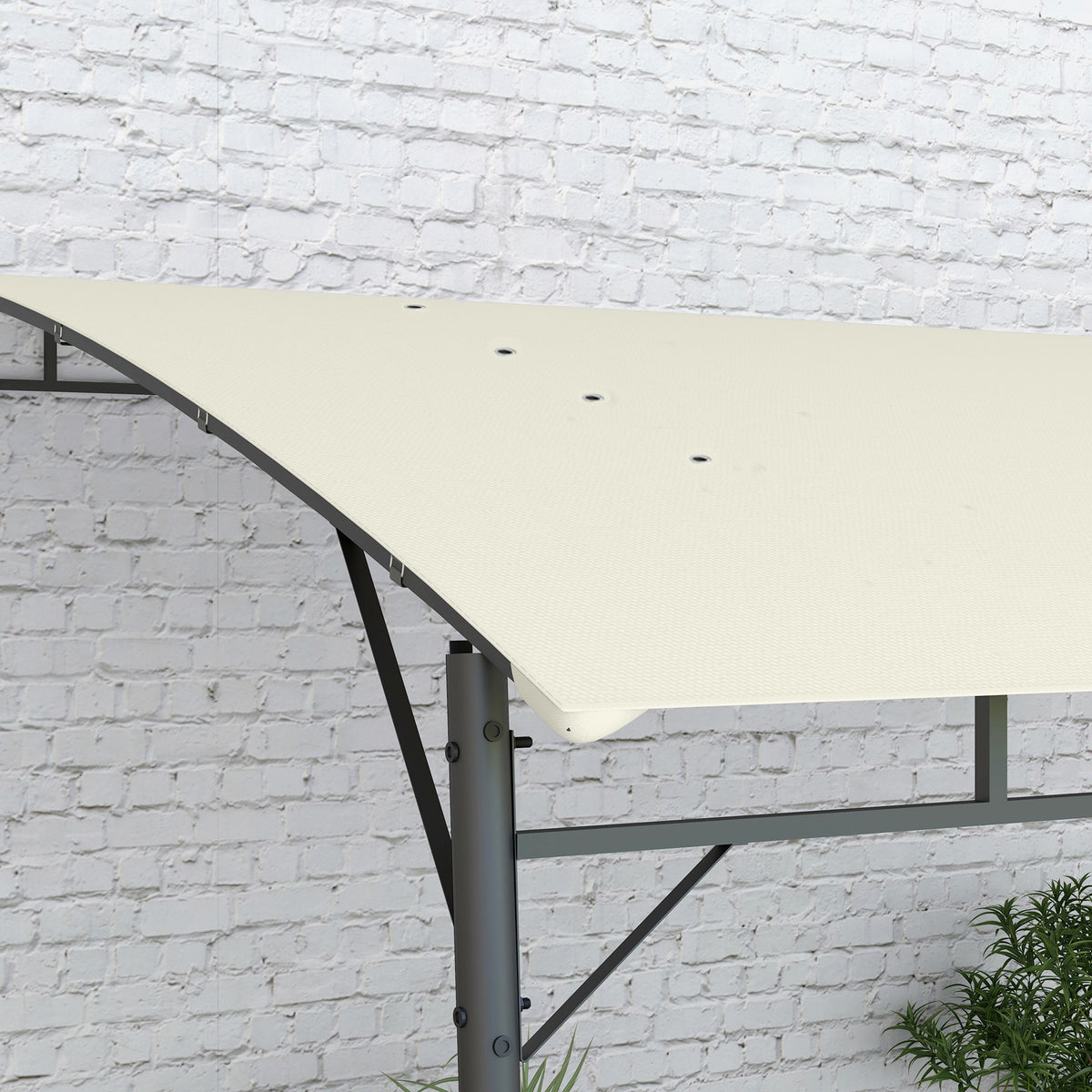 10' x 13' Outdoor Pergola Gazebo, Garden Sun Shade Shelter with Metal Frame for Porch, Patio, Deck, Backyard, Cream
