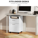 Mobile Storage Cabinet Organizer with Drawer and Cabinet, Printer Stand with Castors, White
