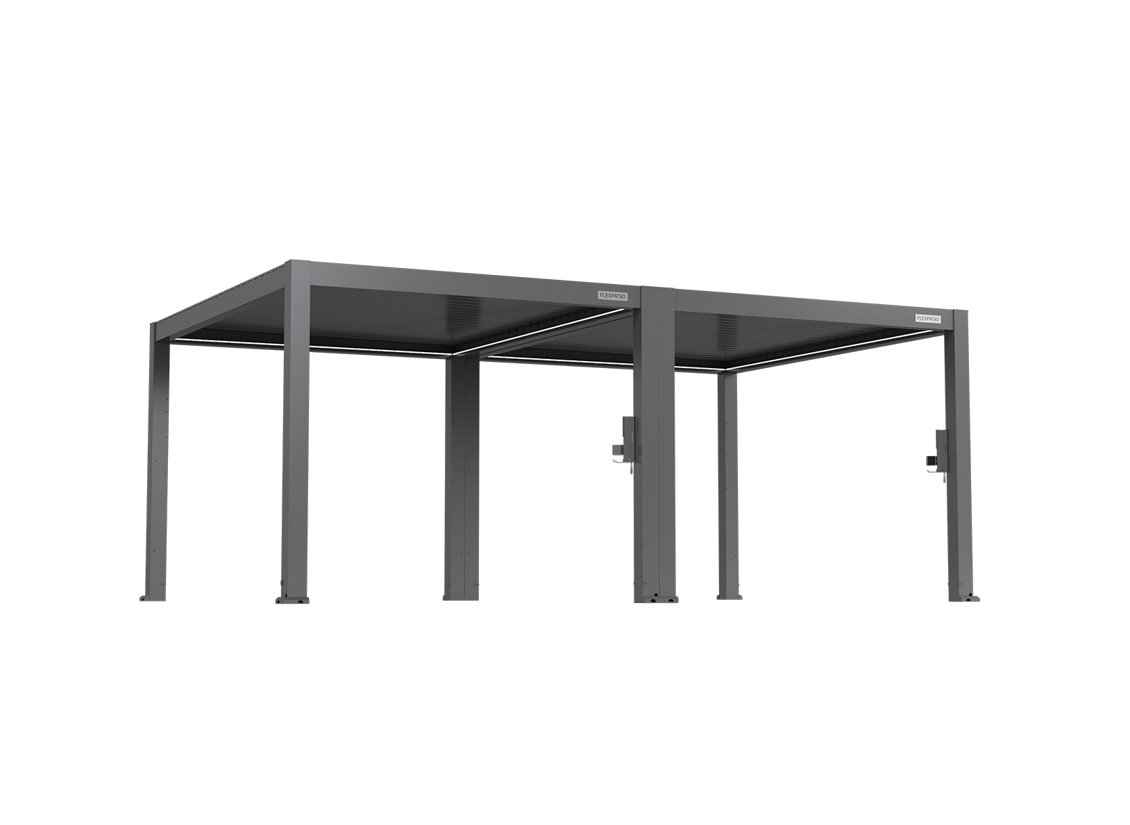 POWER+ PRO Gen 2 Motorized Pergola 13’ x 20' (8-Post) Gray 6063-T5 Aluminum Motorized Louvers