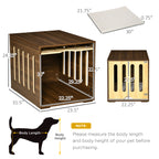 Furniture Style Dog Crate End Table with Removable Door Panel, Dog Crate Bed with Foam Cushion, Safety Lock, Indoor Use, for Small & Medium Dogs, Brown