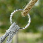 2-Person Hammock Chair Macrame Swing with Soft Cushion, Hanging Cotton Rope Chair for Indoor Outdoor Home Patio Backyard, Light Gray