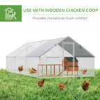 10' x 20' x 6.5' Chicken Coop Cage, Outdoor Hen House w/Cover & Lockable Door