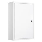 Steel Wall Mount Medicine Cabinet 3 Tier Emergency Box for Bathroom Kitchen, Lockable with 2 Keys - White